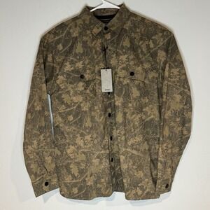 NOMAD Craft+Flow Men's Leaf Camo OG Canvas Shirt Jacket Shacket Brown Multi LG